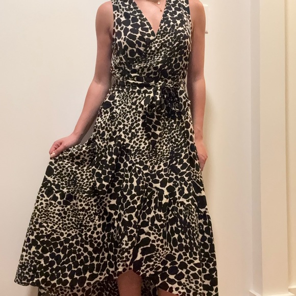 Who What Wear Black and Cream High Low Dress - Picture 2 of 5